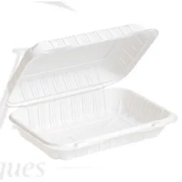 Contenant à charnière blanc 9x6 – emballage alimentaire Canova Trois-Rivières