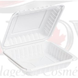 Contenant blanc 8x8 (1 compartiment) – emballage alimentaire Canova Trois-Rivières